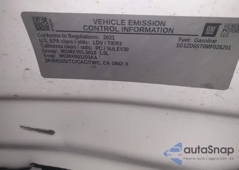 2021 Chevrolet Malibu Fwd Lt из США, поврежденный, VIN 1G1ZD5ST0MF028201